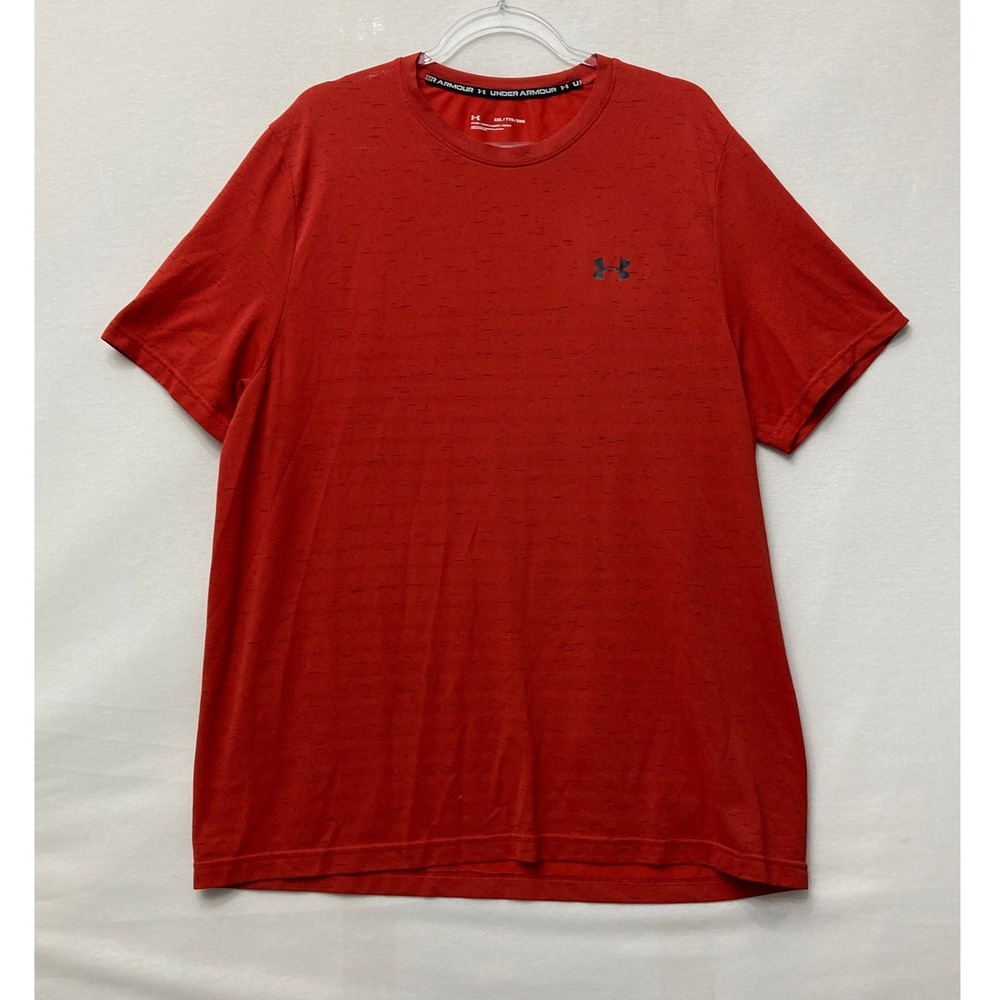 Under Armour T-Shirt XXL Red Space Dye Fitted Athletic Short Sleeve Tee
